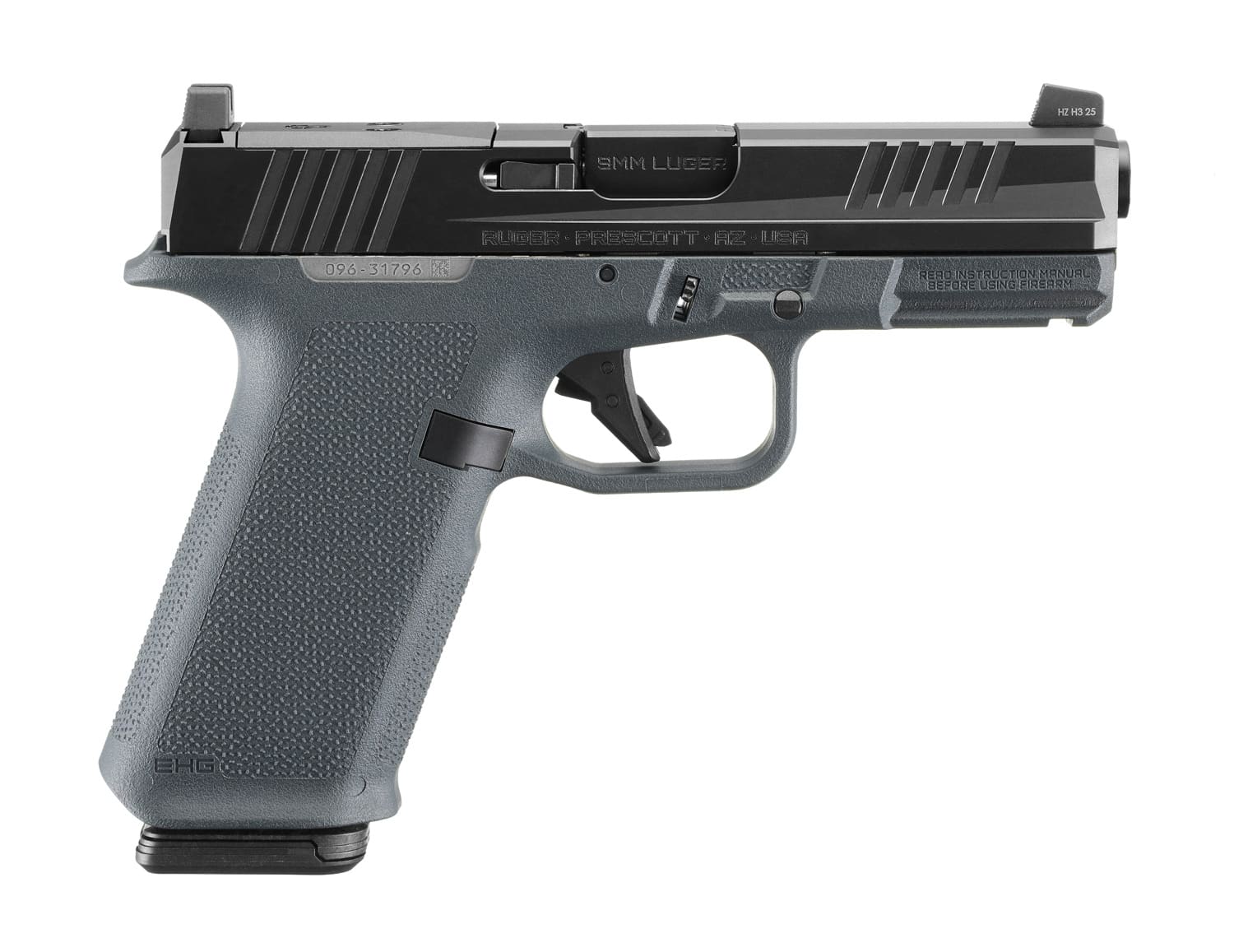 RUGER RXM 9MM PISTOL 4″ BBL STEALTH GRAY MAGPUL EHG, O.R. 2-17RD MAGS