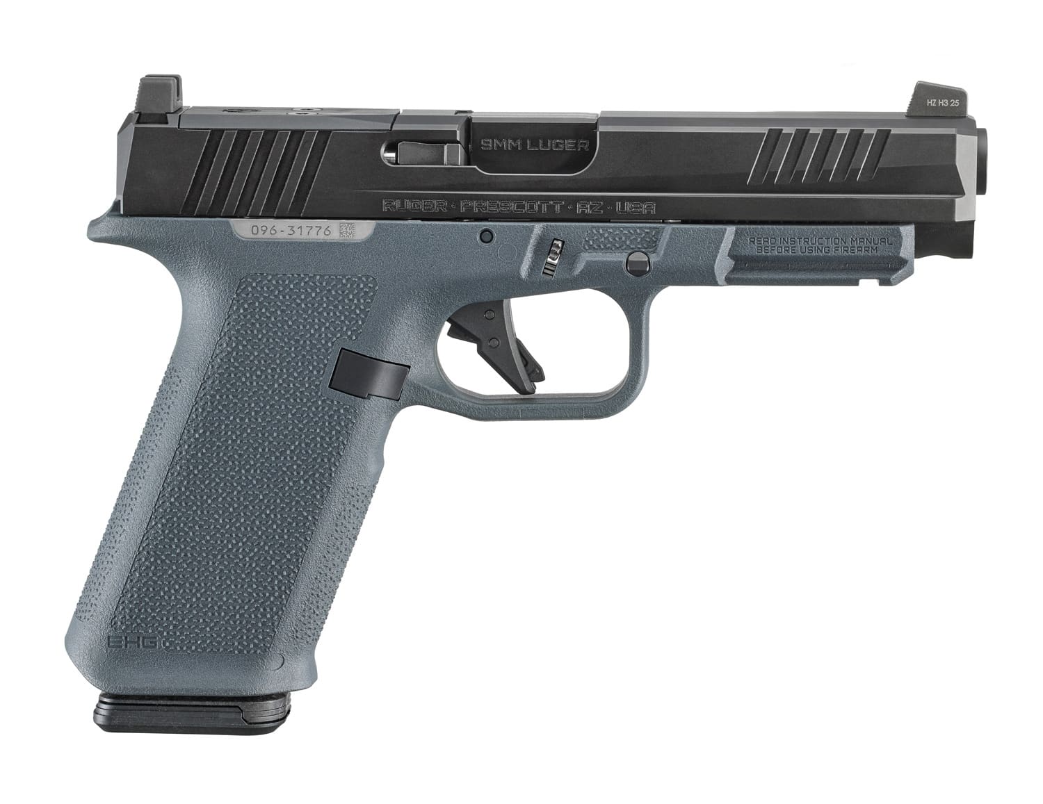 RUGER RXM 9MM PISTOL 4.5″ BBL STEALTH GRAY MAGPUL EHG, O.R. 2-17RD MAGS
