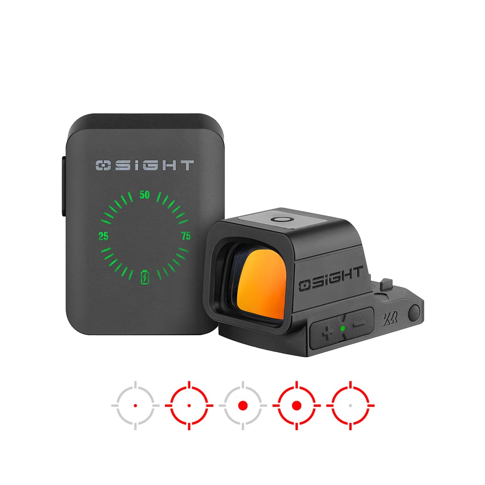 OSIGHT XR 2/6 MOA DOT + 32 MOA CIRCLE ENCLOSED RED DOT SIGHT W/ CHARGING COVER, BLACK – OSIGHTXR