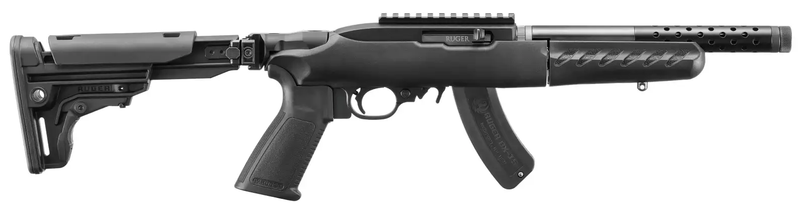 RUGER 10/22 SBR 22LR 10″ T.B. BLACK 1-15RD MAG