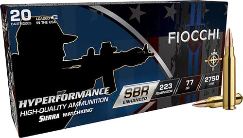 FIOCCHI 223 REM SBR ENHANCED – 77GR HPBT 20RD 10BX/CS