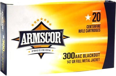 ARMSCOR 300 AAC 147GR FMJ – 20RD 10BX/CS