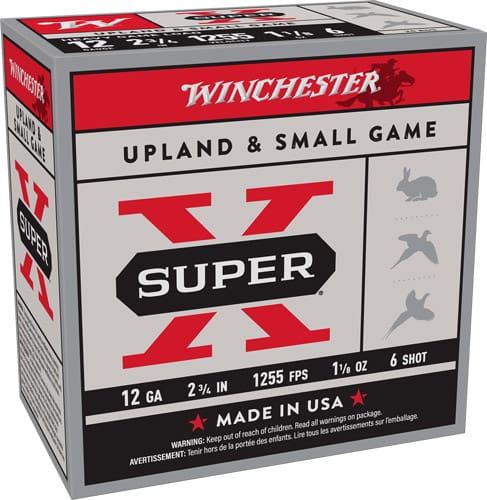 WINCHESTER SUPER-X 12GA 2.75″ – 1-1/8OZ #6 1255FPS 250RD CASE