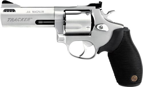 TAURUS TRACKER 44MAG 4″ 5-SH – AS PORTED SS RUBBER