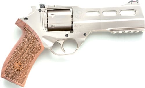 CHIAPPA RHINO 50DS 357MAG – 5″ ADJ. SIGHT CHROME/WALNUT.