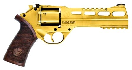 CHIAPPA RHINO 60DS 357MAG – 6″ ADJ. SIGHT GOLD/WALNUT.