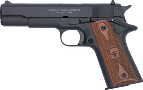 CHIAPPA 1911-22 22LR 5″ FS – 10RD BLACK/WOOD