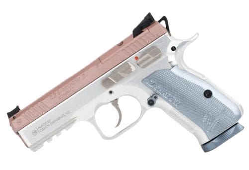 CZ SHADOW 2 COMPACT OR 9MM FS – 4″ 15RD ROSE SILVER GRIPS