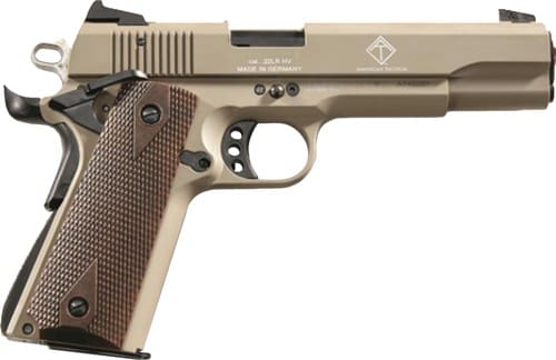 GERMAN SPORT 1911 22LR – 5″ TAN/FAUX WOOD GRIPS 10RD