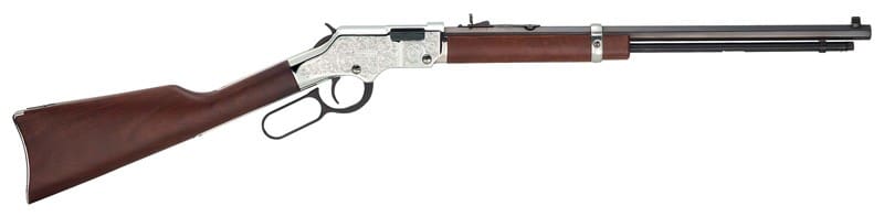 HENRY H4 SILVER EAGLE 17HMR – 20″ OCTAGON WALNUT ENGRAVED
