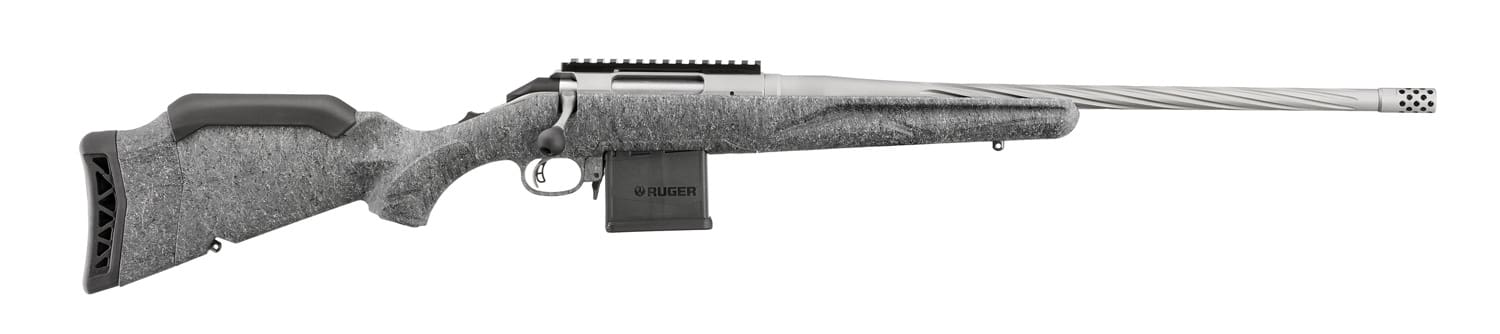 RUGER AMERICAN G2 204 RUGER RFL 20″ SPIRAL FLUTD, GRAY SPLATTER 10RD