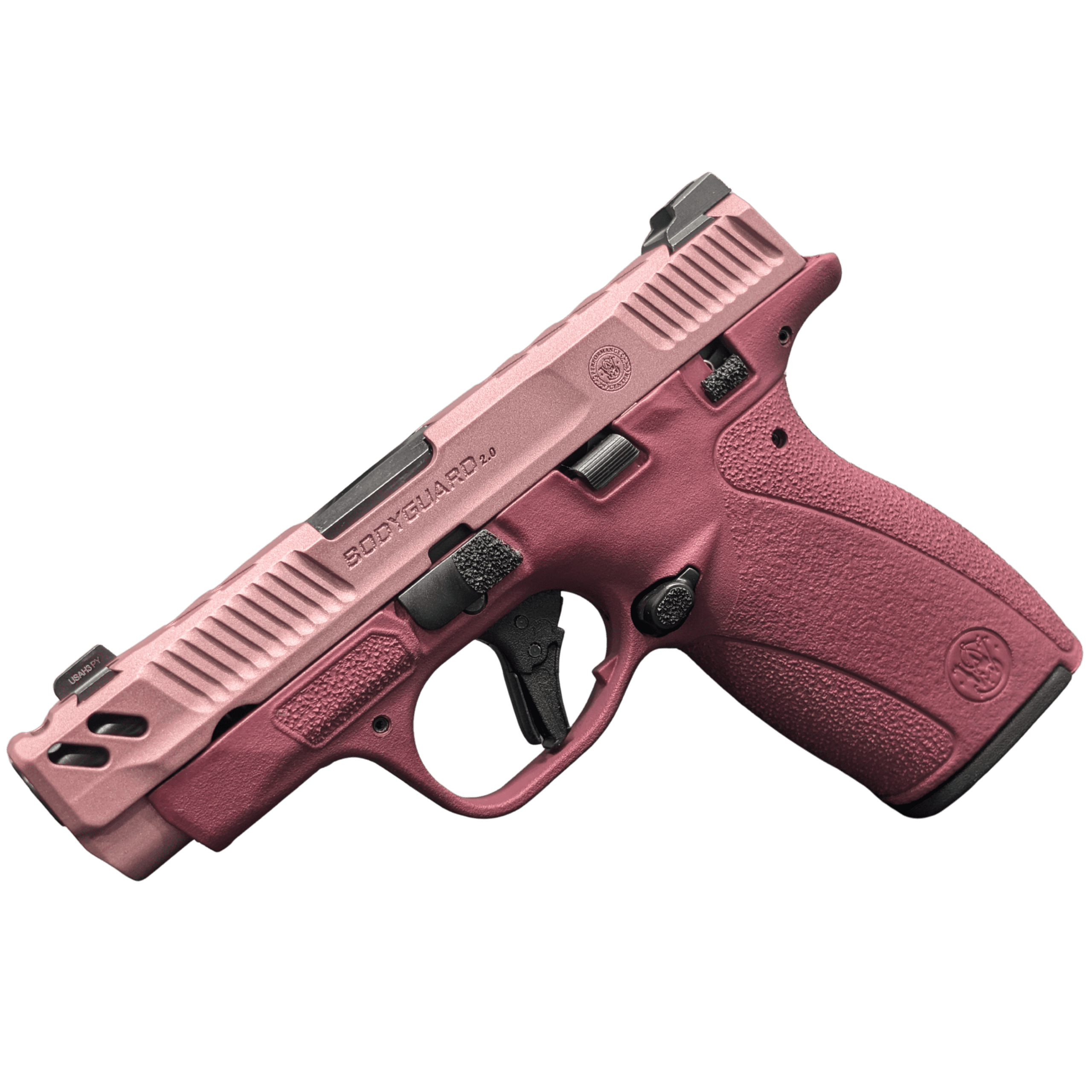 SMITH & WESSON PC BODYGUARD 2.0 CARRY COMP CRANBERRY BLUSH 380ACP PISTOL 3.1″ M.S 1-10RD, 1-12RD MAG