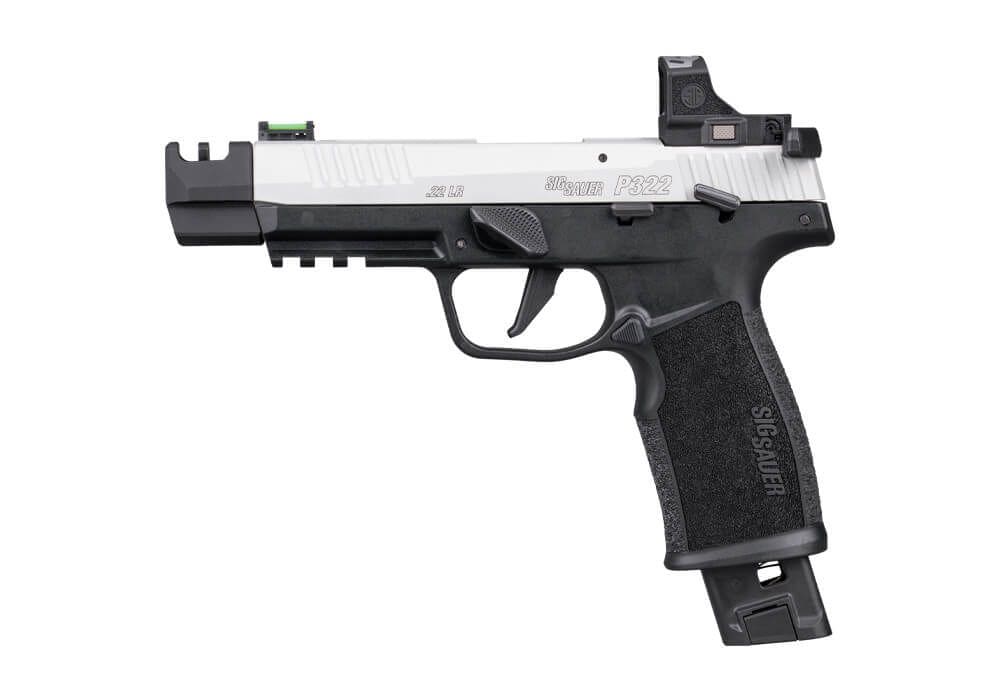 SIG SAUER P322 COMPETITION RS 22LR PISTOL TWO TONE, 4″ BBL PORTED COMP 1-20RD 1-25RD ROMEO RS