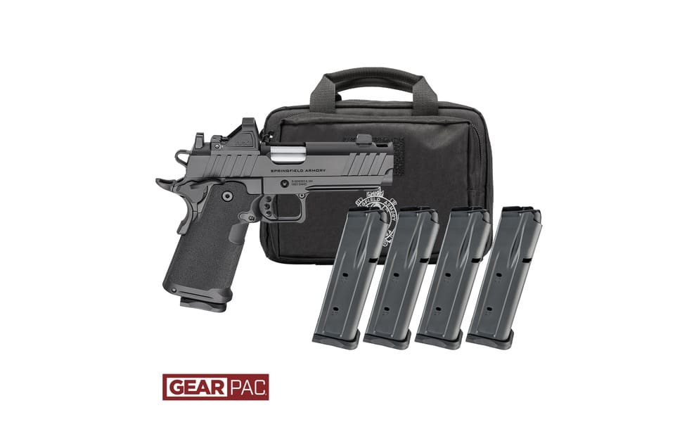 SPRINGFIELD ARMORY 1911 DS PRODIGY AOS 4.25″ COMP U NOTCH FIBER OPTIC VIRIDIAN RFX11,BAG,4 MAGS