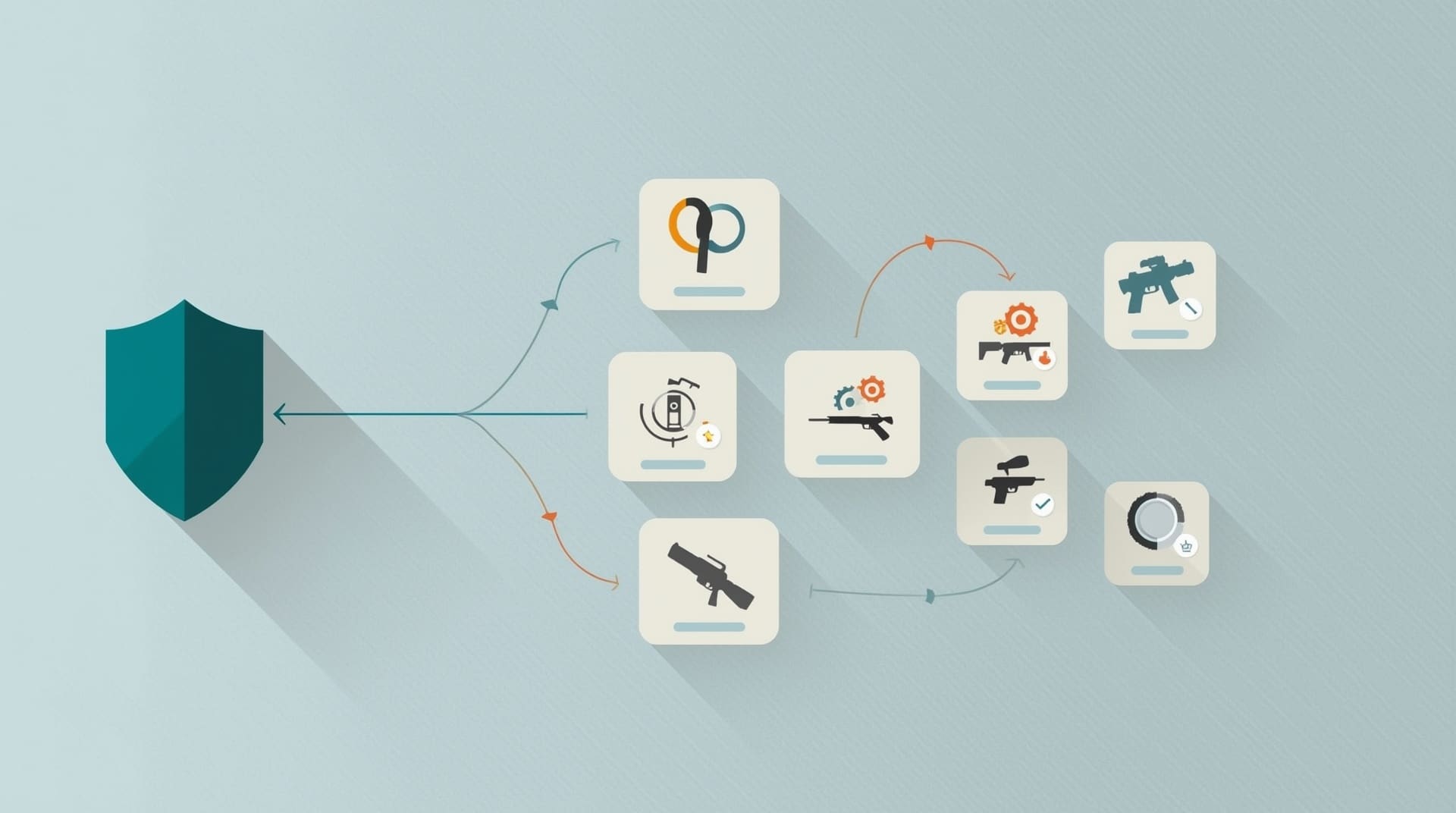Infographic framework diagram showing how to select the right gun cleaning kit