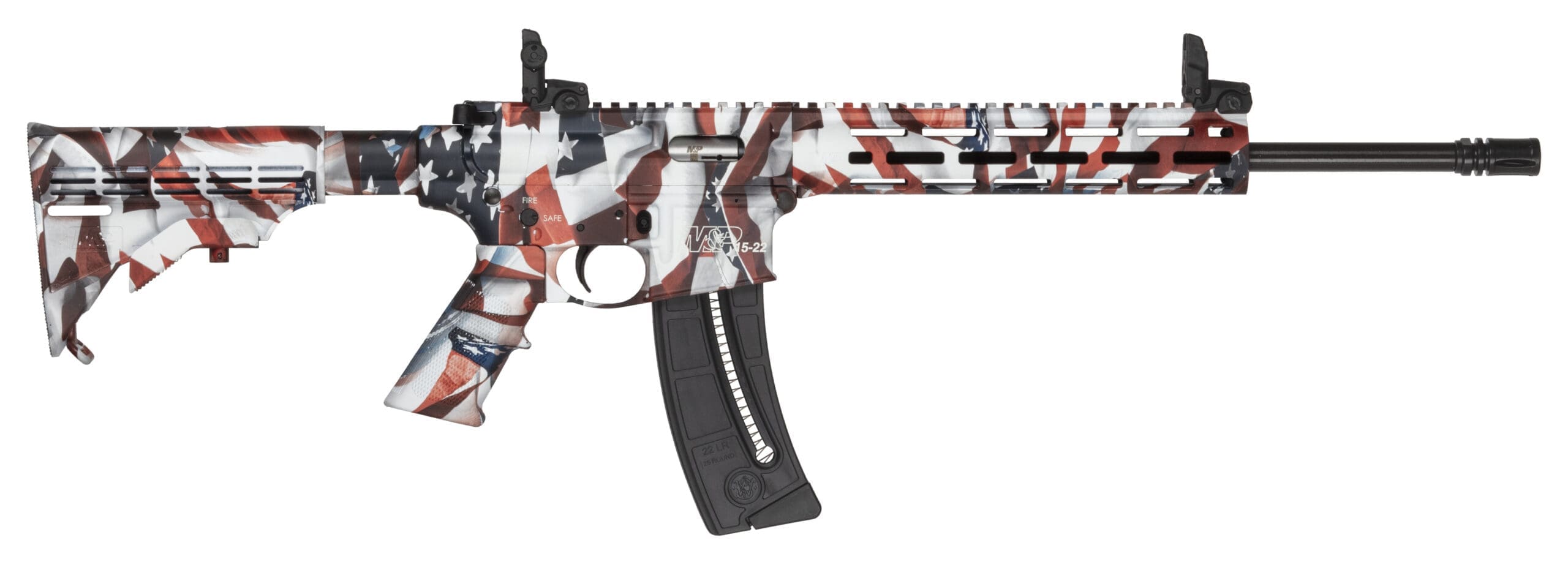 SMITH & WESSON M&P 15-22 SPORT FLAG EDITION RIFLE 22LR 16.5″ MLOK 1-25RD MAG