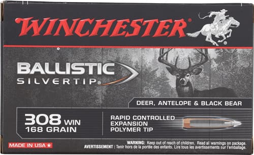 WINCHESTER SUPREME 308 WIN - 168GR SILVERTIP 20RD 10BX/CS - Image 2