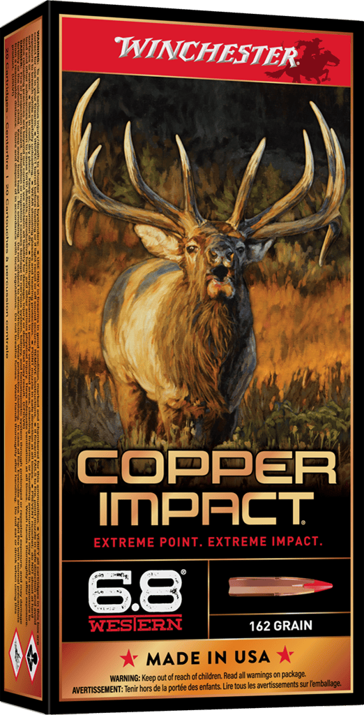WINCHESTER COPPER IMPACT 6.8 WESTERN 162 GR LEAD FREE 20 RD/BX 10 BX/CS